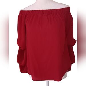 Burgundy/red blouse